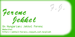 ferenc jekkel business card